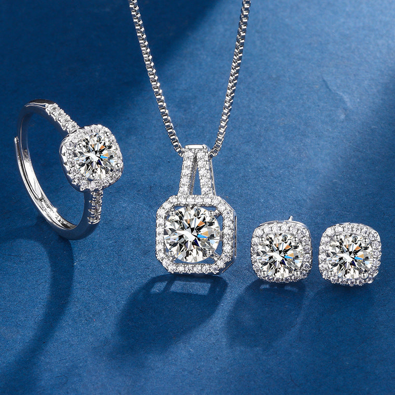 Ensemble Aria Carré Rayonnant | Or Blanc