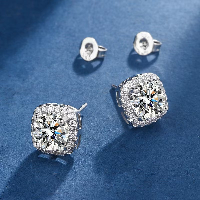 Boucles d'oreilles Glamour Glacées | Or blanc 16k