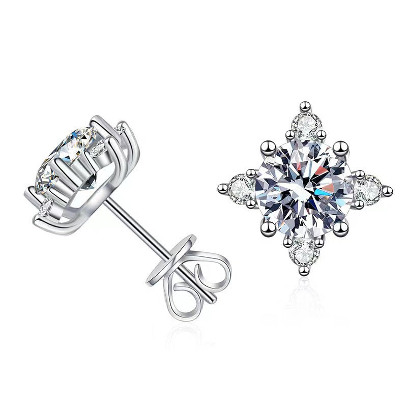 Boucles d'oreilles Aurelie en fleur | Or blanc 16k