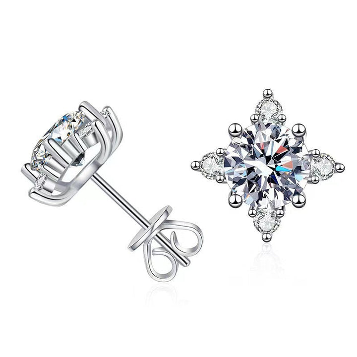 Boucles d'oreilles Aurelie en fleur | Or blanc 16k