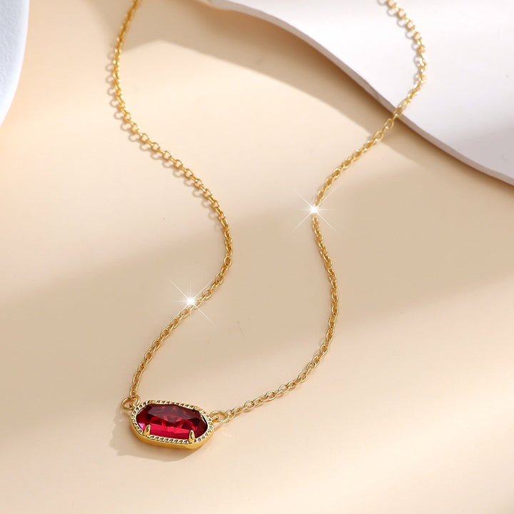 Collier Ovale Classique en Rubis | Or