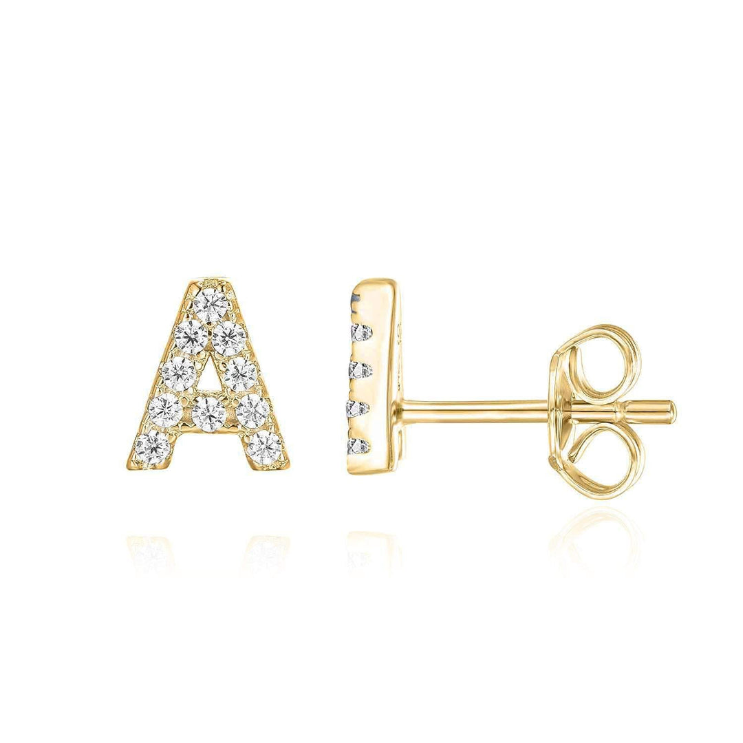 Boucle d'oreille Initiale 1pc | Or Blanc 16k