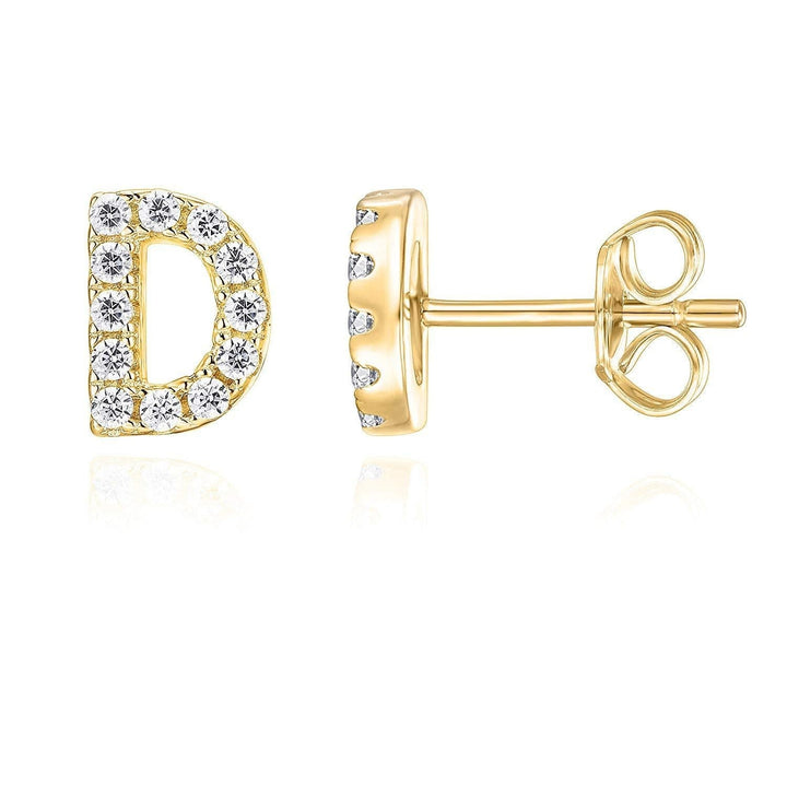 Initiale Boucle d'oreille 1pc | Or Blanc 16k