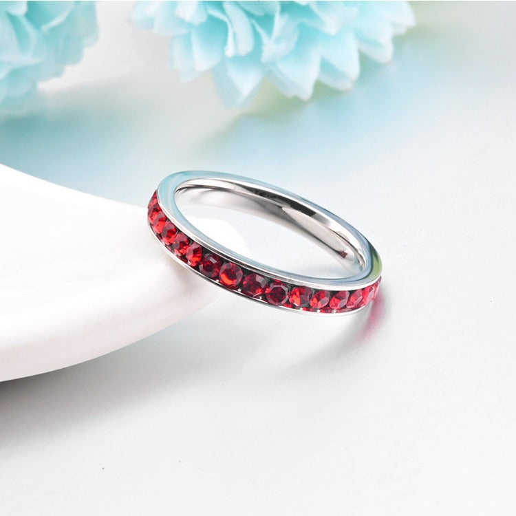 Bague Eternity en Rubis | Or Blanc