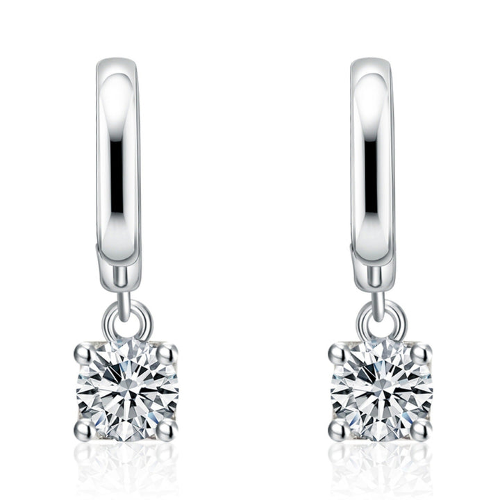 Boucles d'oreilles carrées Aurora | Or blanc 16k