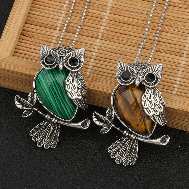 Pendentif en cristal de hibou sage