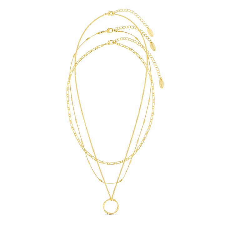 Collier à trois rangées Open Circle | Or