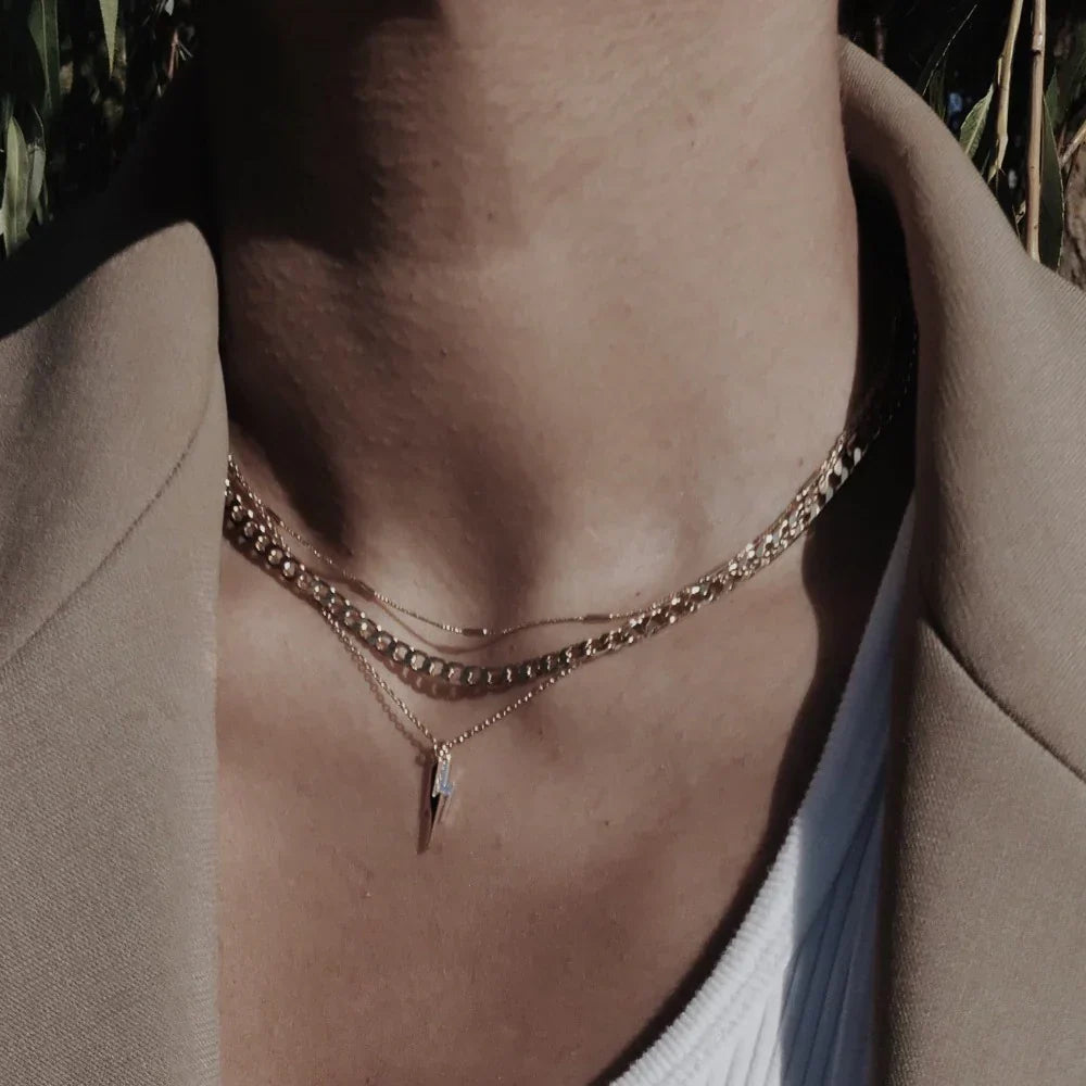 Collier en chaîne à maillons plats | Or