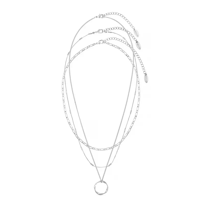 Collier à trois rangs Open Circle | Or blanc
