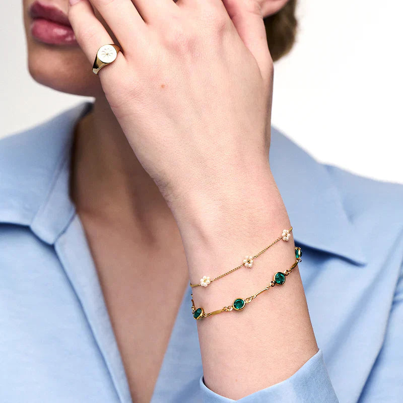 Bracelet Chaîne Émeraude | Or