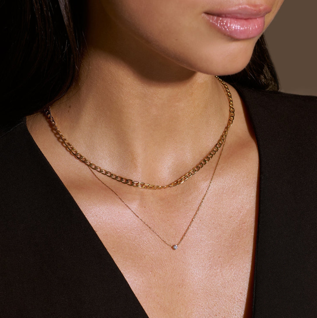 Collier en Chaîne à Maillons Plat | Or