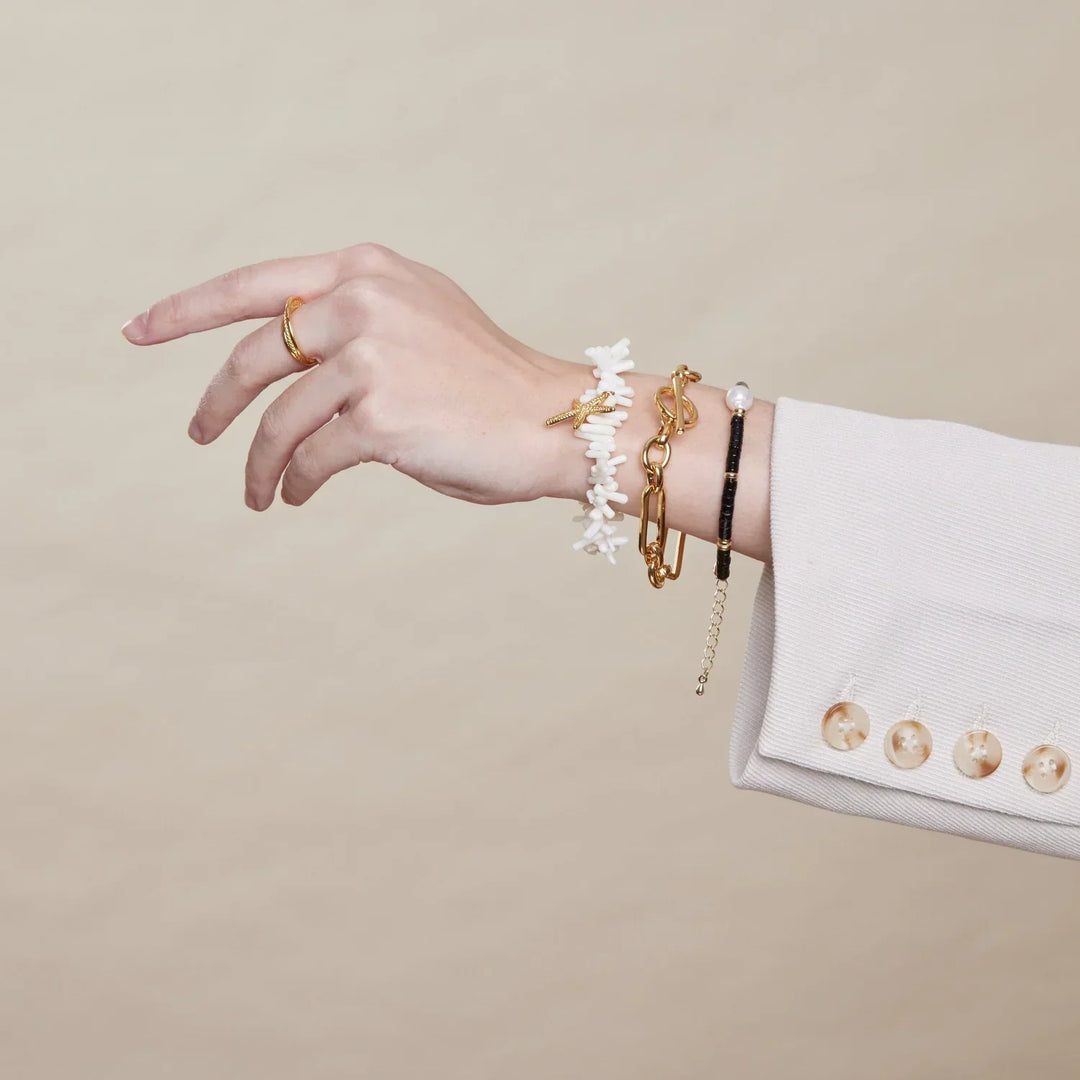 Bracelet T-Bar en Or Blanc
