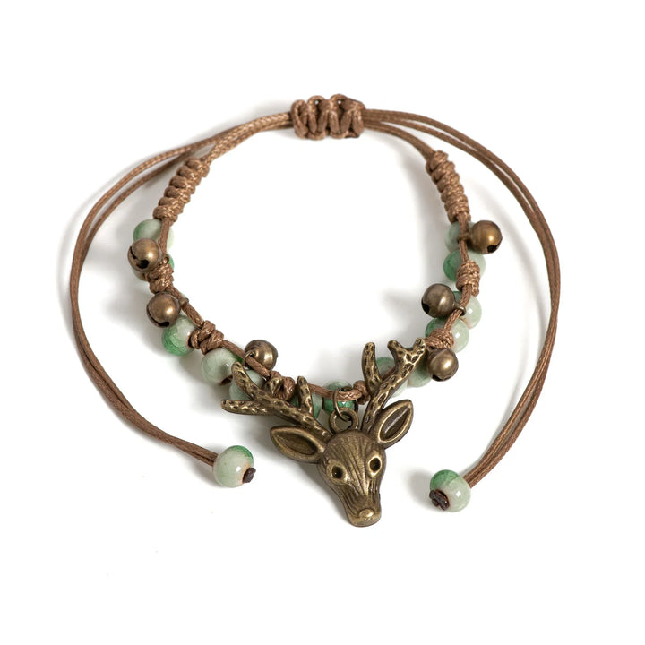 Bracelet en céramique fait main avec charme faon