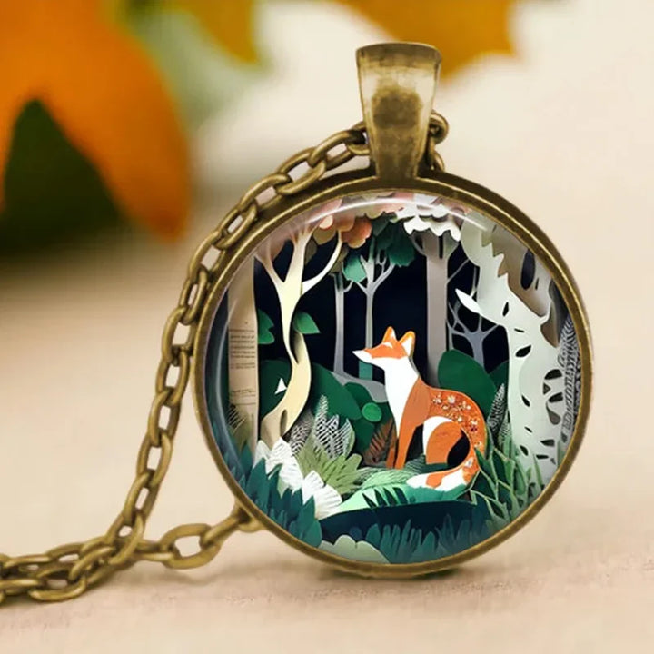 Pendentif en Verre Animal Esprit de la Forêt