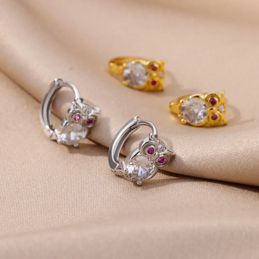 Boucles d'oreilles en forme de cristal d'animal