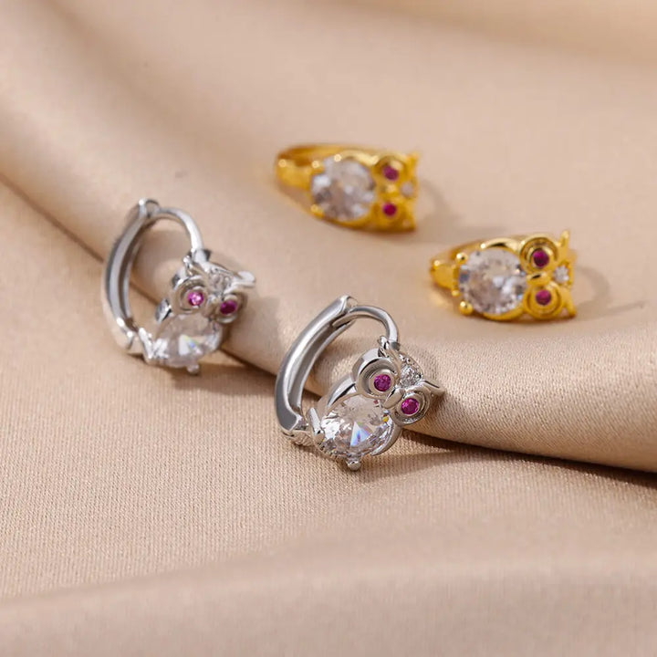 Boucles d'oreilles en forme de cristal d'animal