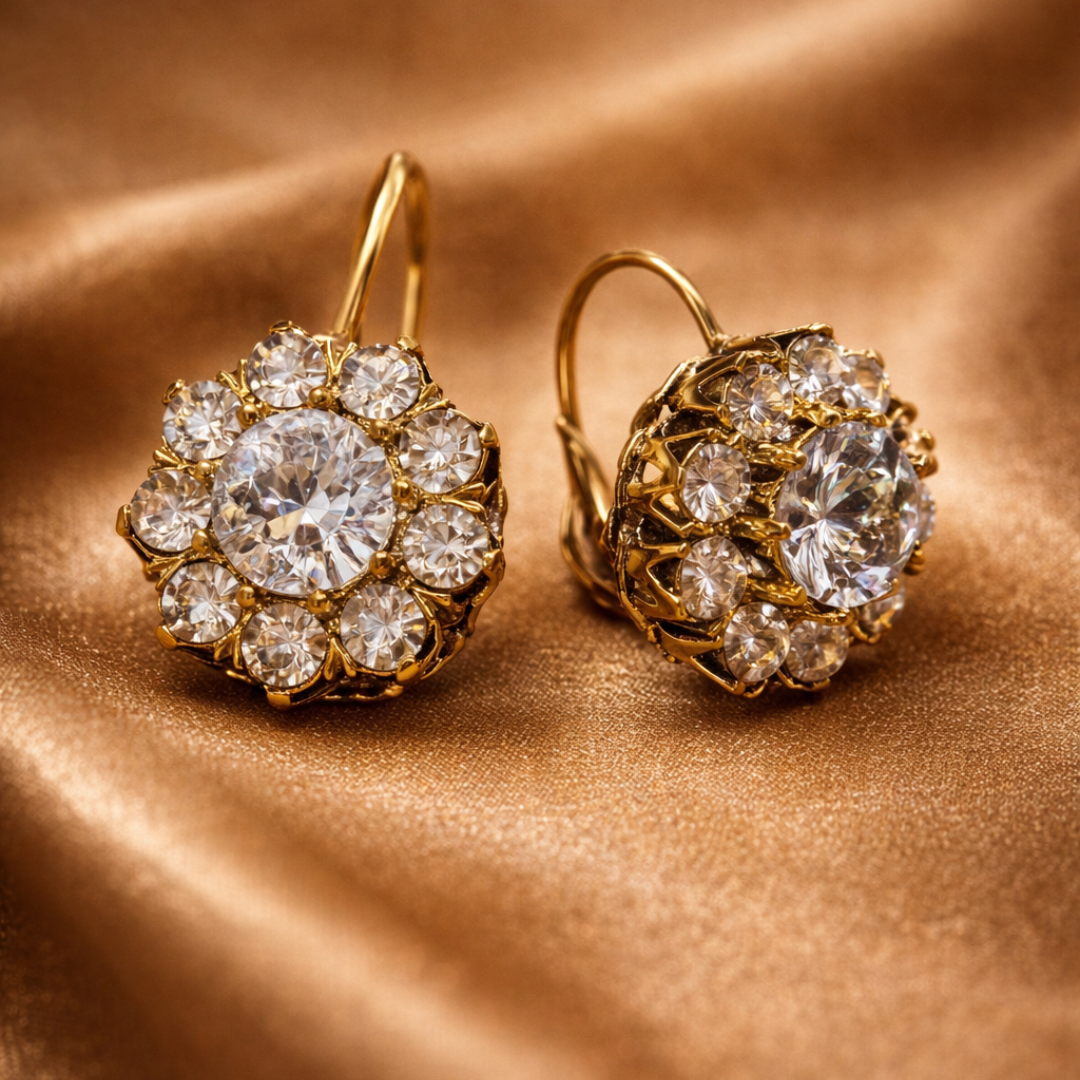 Boucles d'oreilles en zirconia vintage de luxe