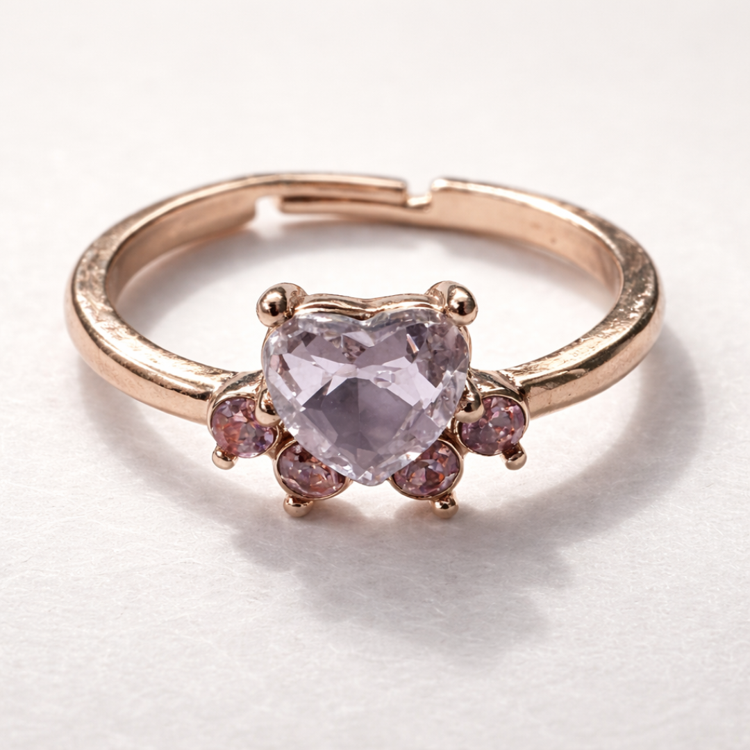 Bague Vintage en Zirconium en Forme de Patte