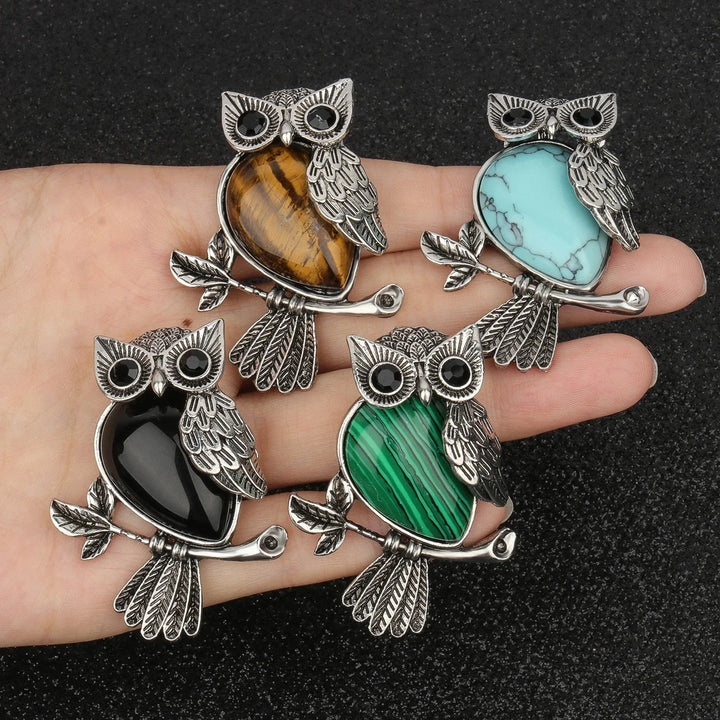 Pendentif en cristal de hibou sage
