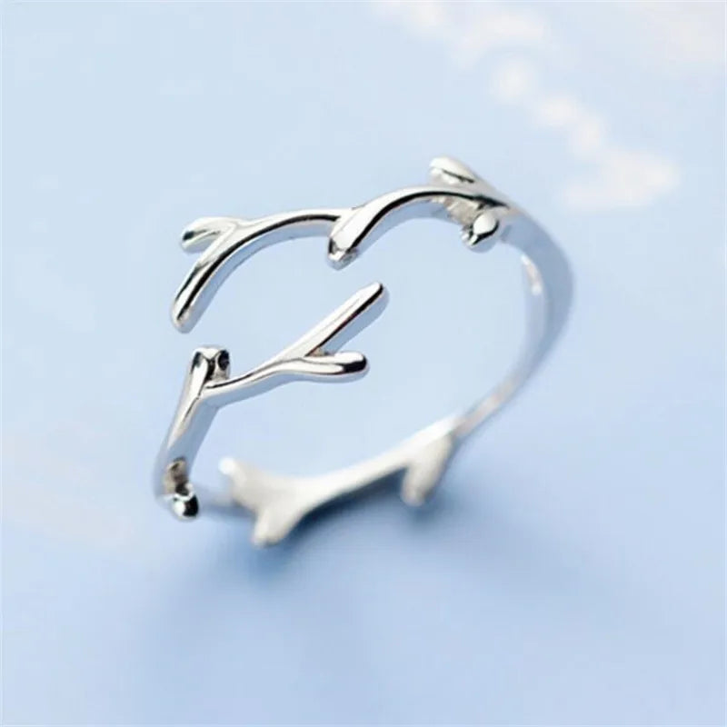 Bague en Argent Sterling en Forme de Branche
