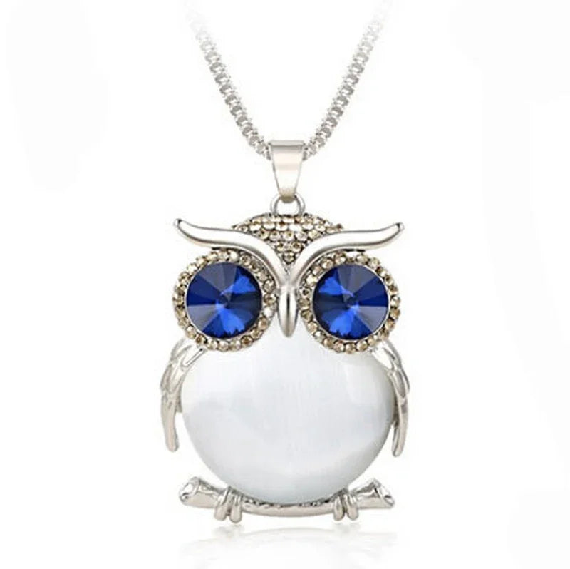 Collier Pendentif Hibou en Cristal