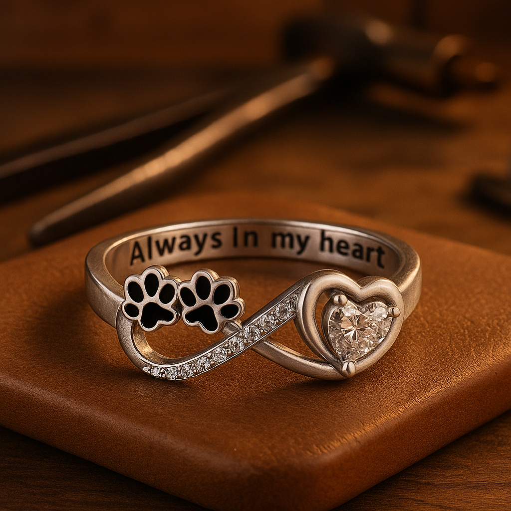 Bague en Zirconium avec Design Cœur et Infini