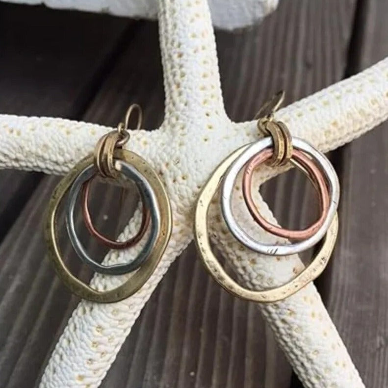 Boucles d'oreilles vintage en or et argent