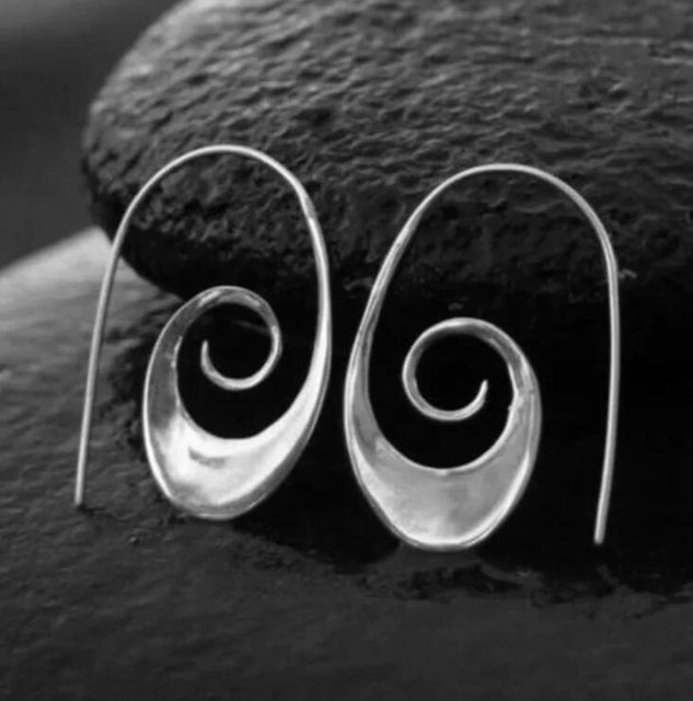 Boucles d'oreilles spirales boho en or