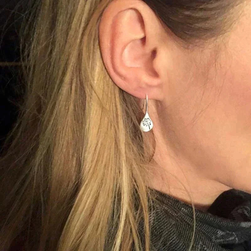 Boucles d'oreilles en argent sterling 925 en forme de feuille de pissenlit