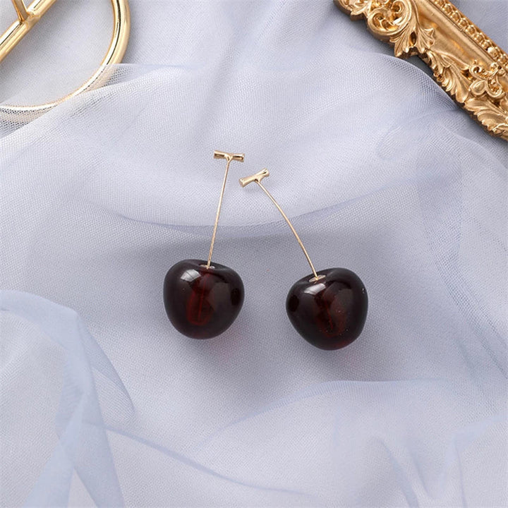 Boucles d'oreilles de luxe en cerise rouge