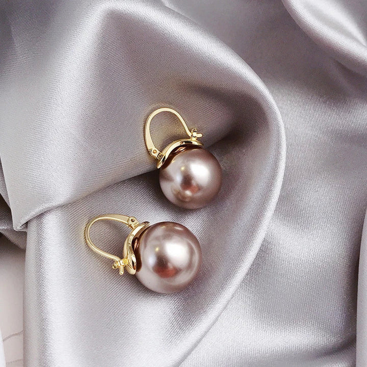Boucles d'oreilles en perles épaisses en or