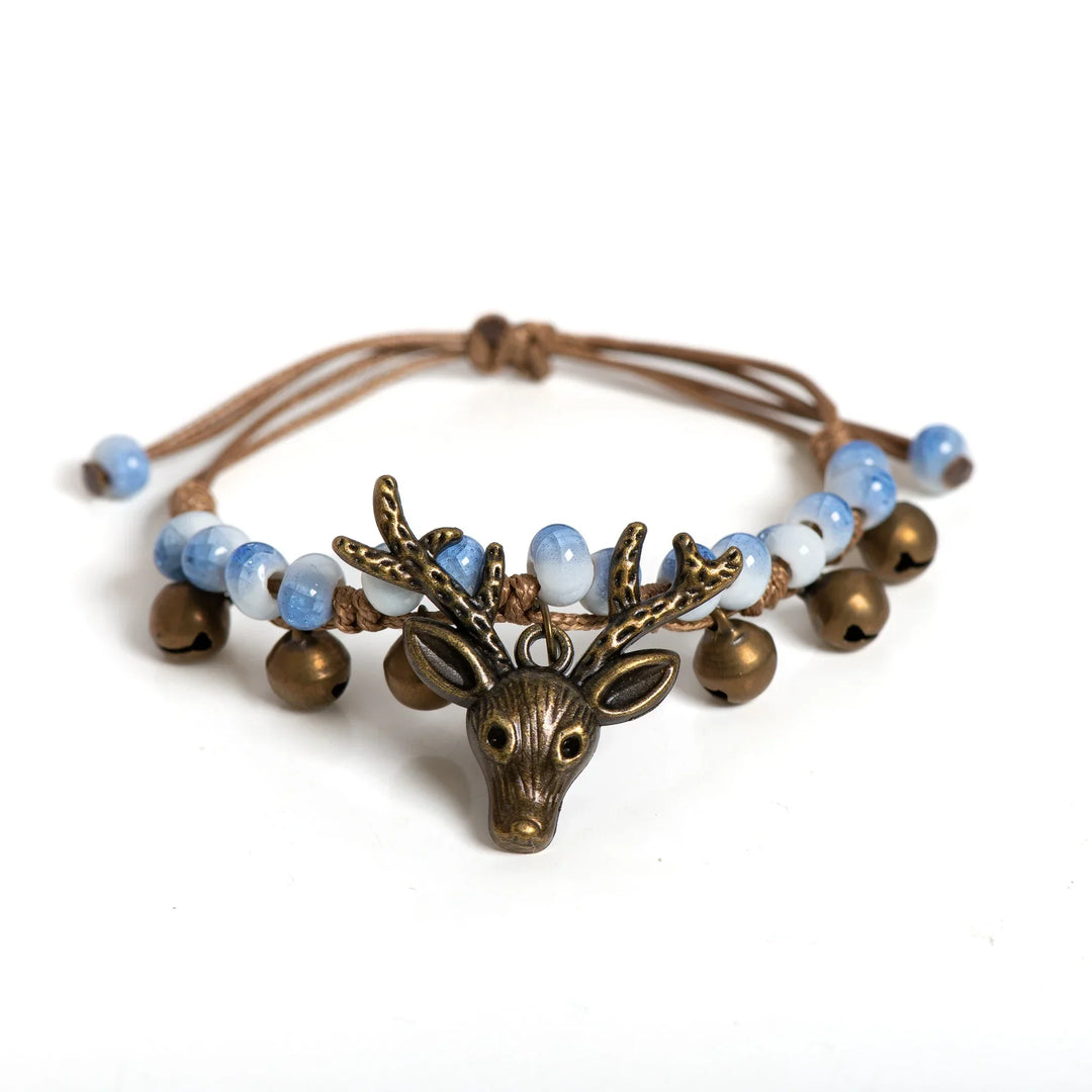 Bracelet charme faon en céramique fait main