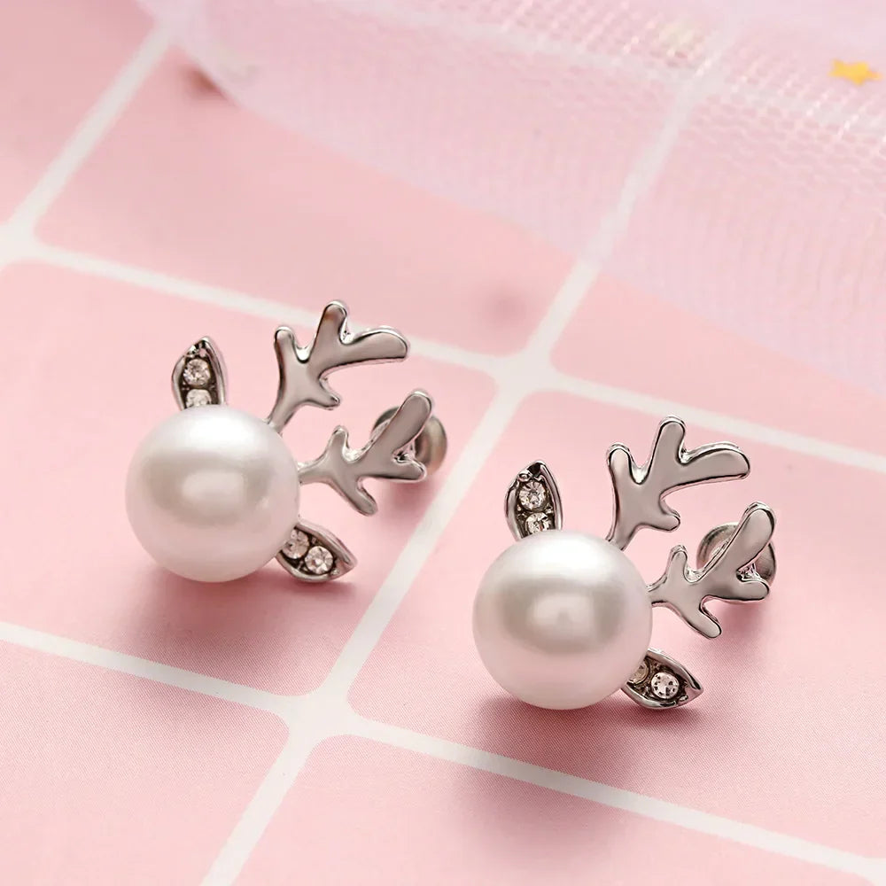 Boucles d'oreilles en perles de renne de Noël
