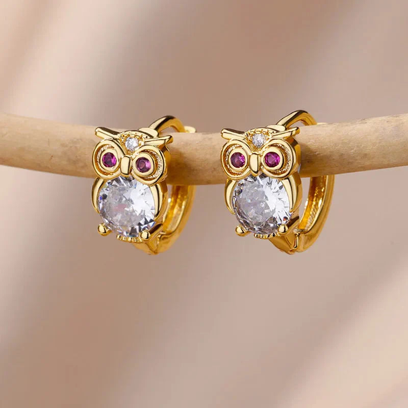Boucles d'oreilles en forme de cristal d'animal