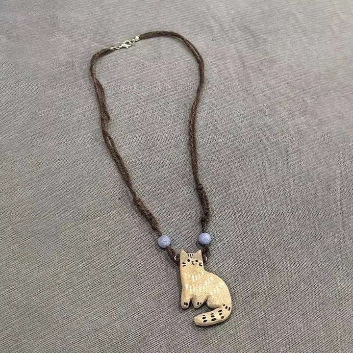 Collier Pendentif Étoile Vintage Chat