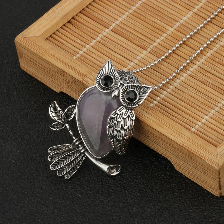 Pendentif en cristal de hibou sage