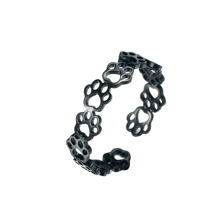 Bague Pattes d'Animal Ajustable – Fabriquée en Acier Inoxydable