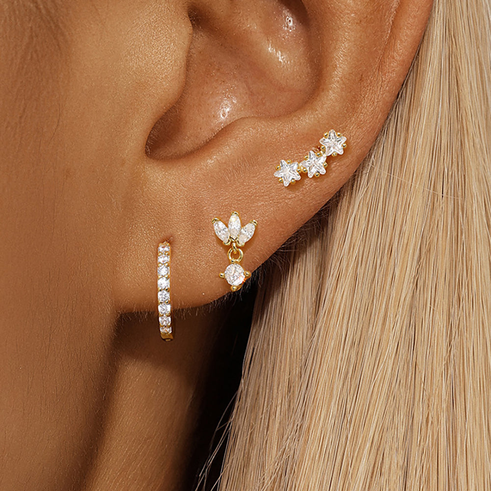 Boucles d'oreilles Trio Mila Essentials | Or 18k