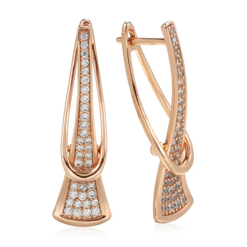 Boucles d'oreilles en cristal à couches radieuses | Or