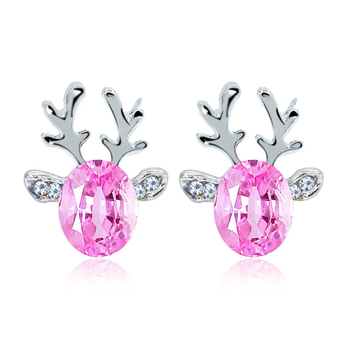 Boucles d'oreilles en cristal de renne festif