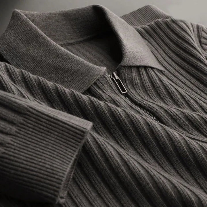 Pull demi-zip à rayures