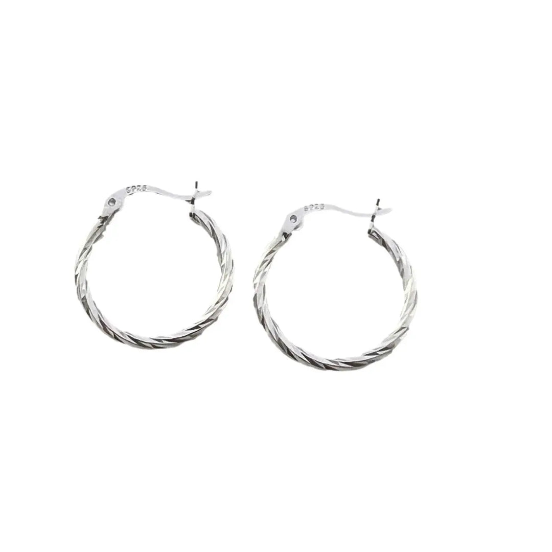 Boucles d'oreilles en argent à anneau tordu