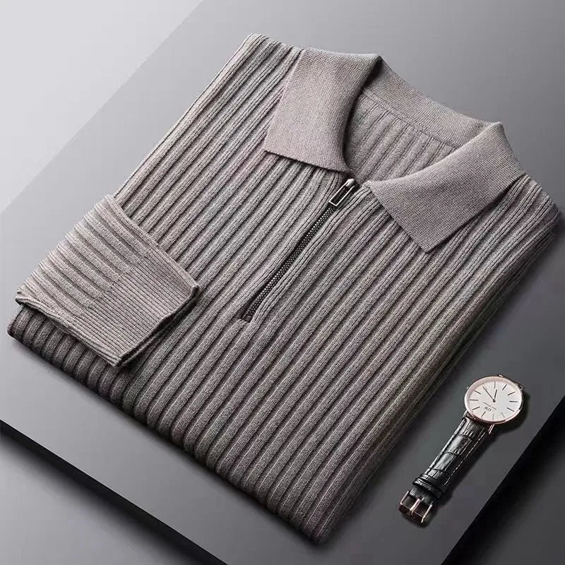 Pull demi-zip à rayures
