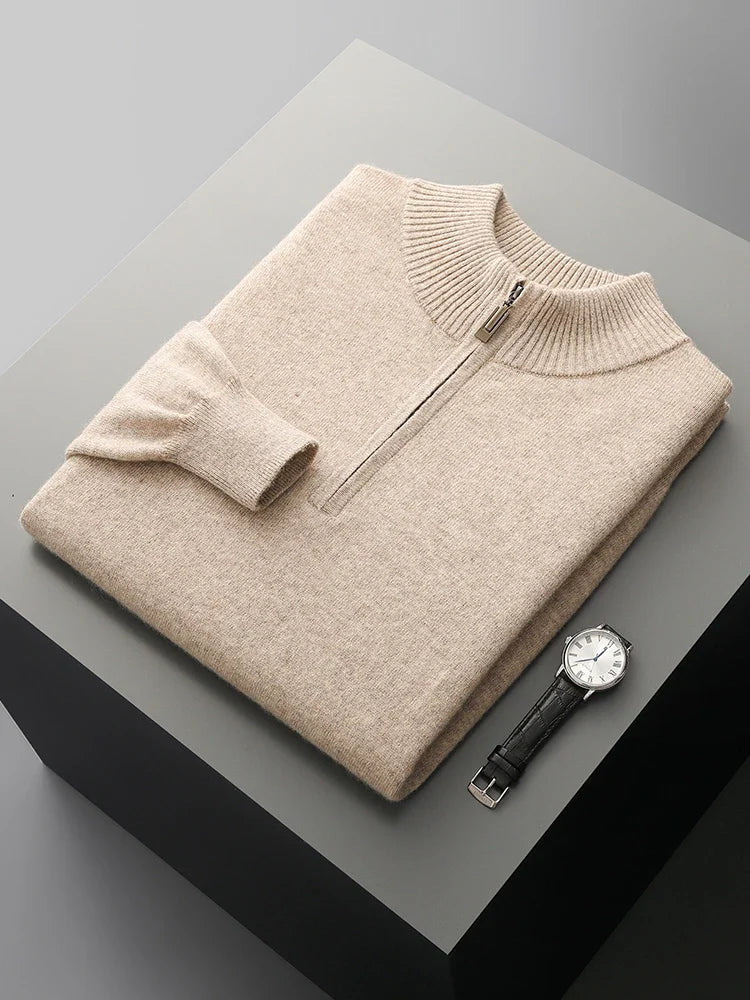 Pull demi-zip en cachemire