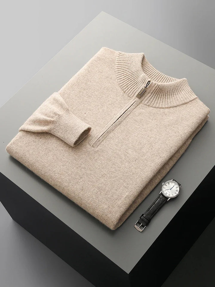 Pull demi-zip en cachemire