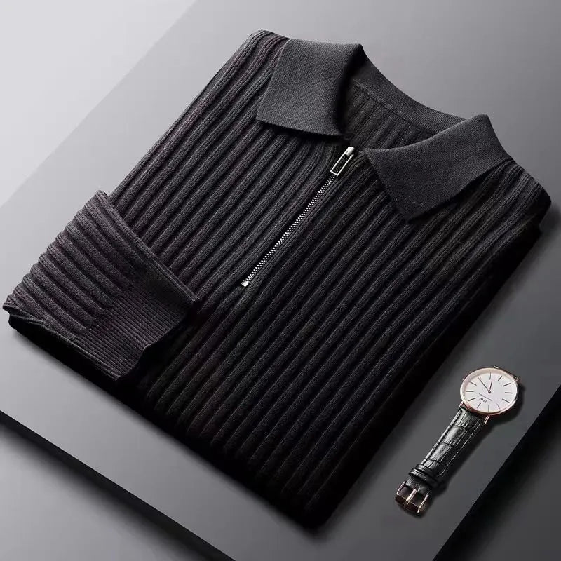 Pull demi-zip à rayures