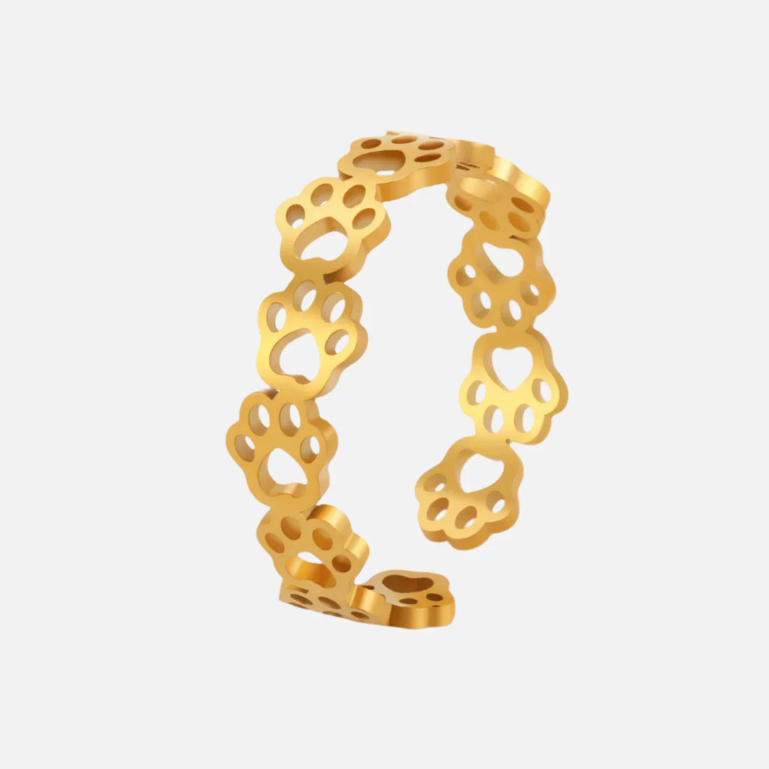 Bague Pattes d'Animal Ajustable – Fabriquée en Acier Inoxydable