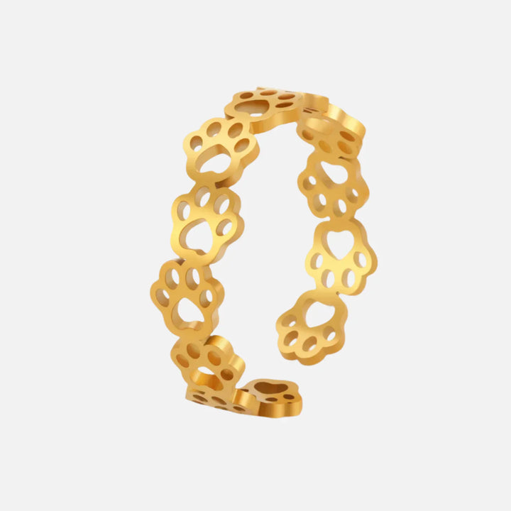 Bague à Empreinte de Patte Ajustable – Fabriquée en Acier Inoxydable
