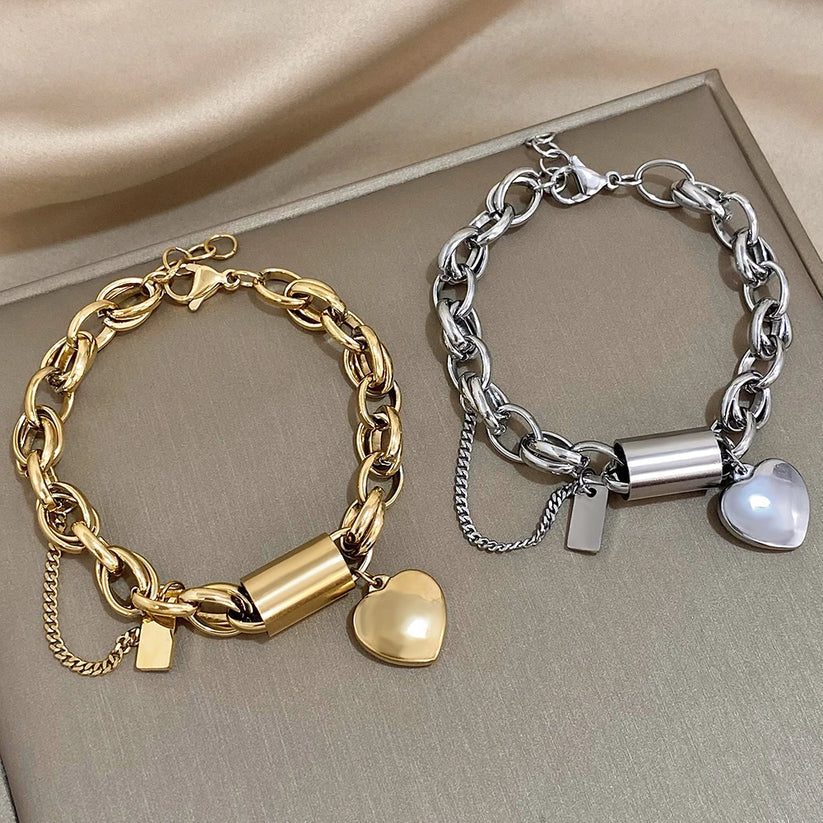 Bracelet Épaissi Réconfortant | Or Blanc