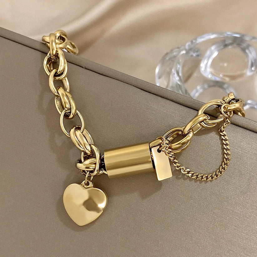 Bracelet Chunky Réconfortant | Or Blanc